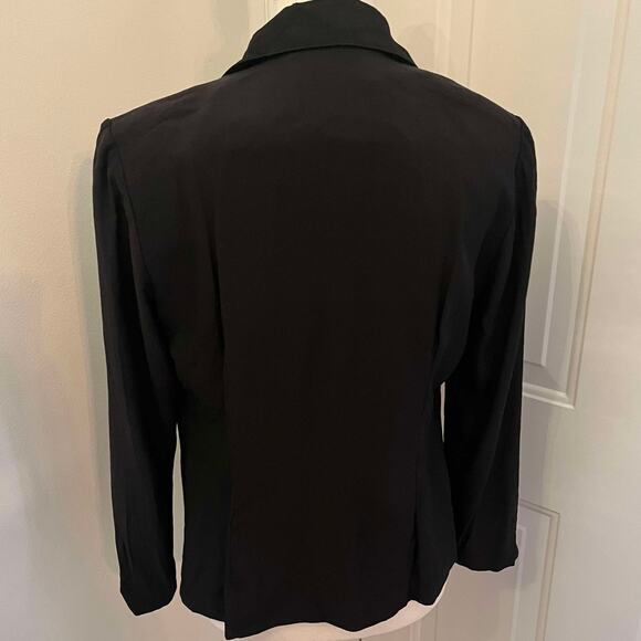 Vintage 80's Black Long Sleeve Blazer Expo Petite Size 8P Small - Picture 3 of 3